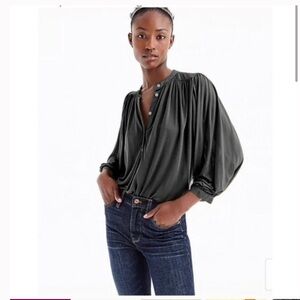 J. Crew drapey black popover top sz M
